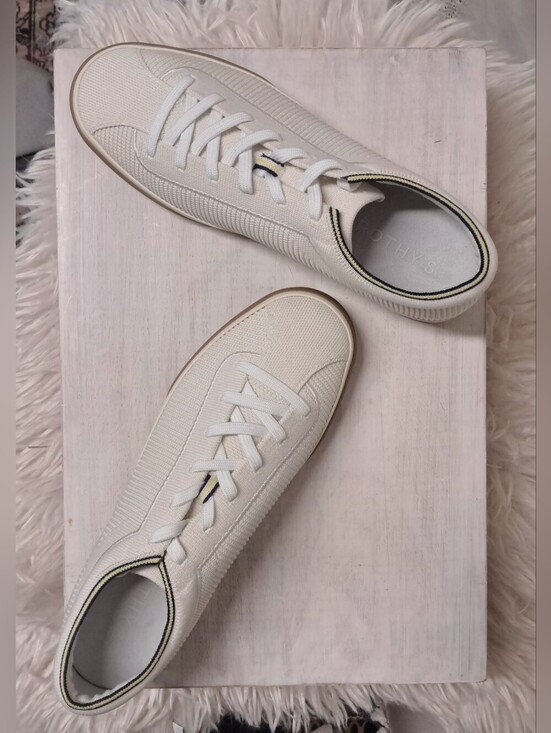 Rothy's Shoes - Rothy's Cream "The Lace Up" Knit Sneakers with Gum Sole Size 11
